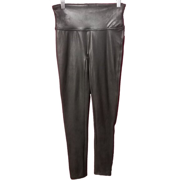 SPANX Black Faux Leather Leggings US MP - Picture 1 of 10